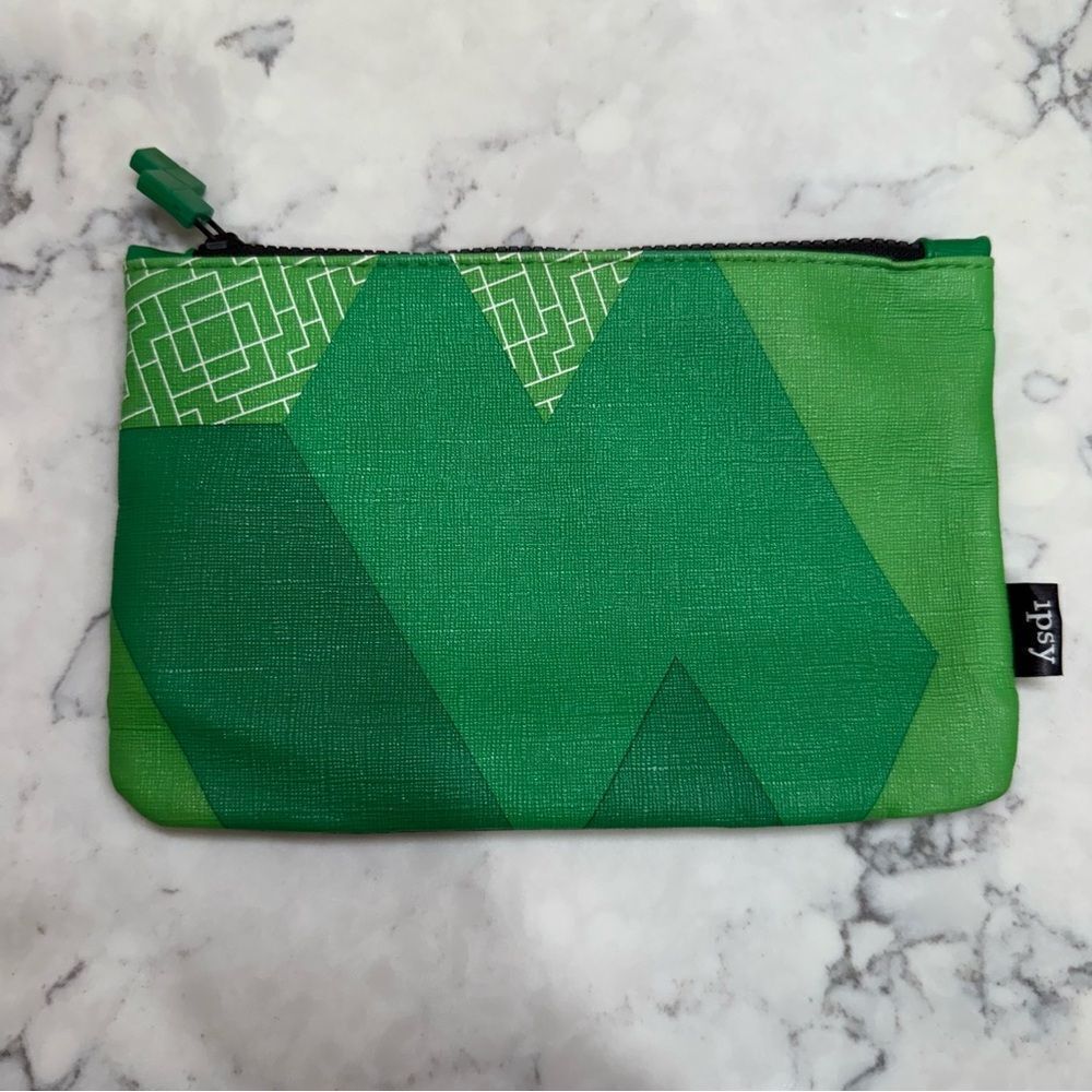 Tetris x Ipsy Green Geometric Pouch